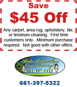 A coupon for a carpet cleaning company